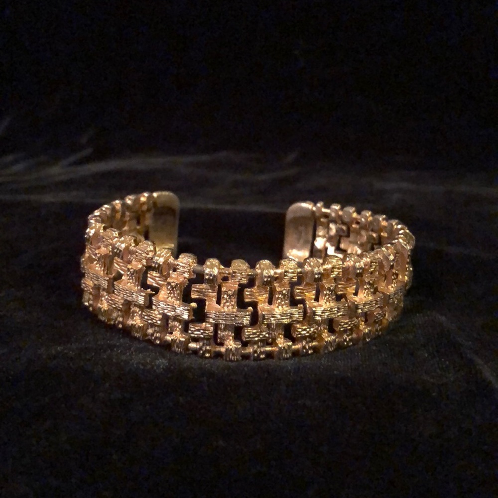 ✅ Vintage bracelet bright gold adjustable